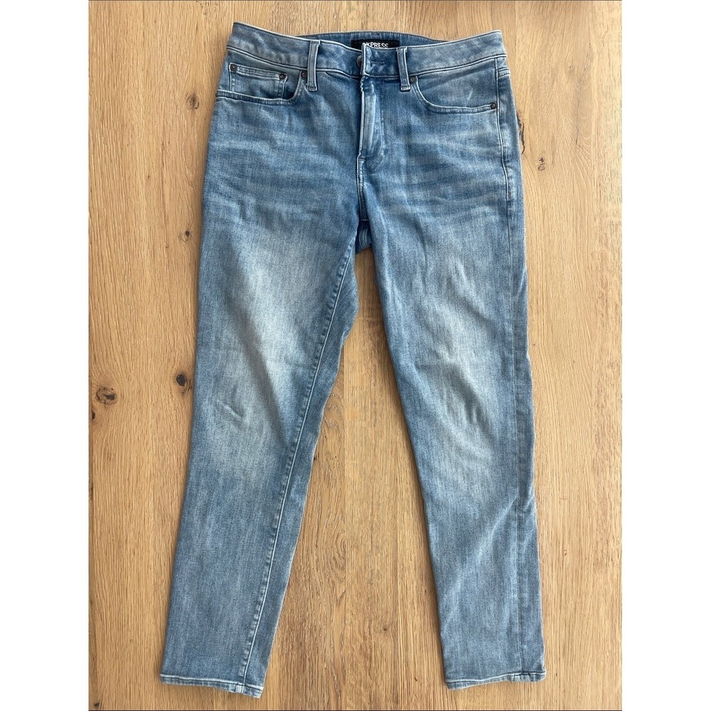 Express Hyper Stretch Slim Fit Jeans Mens 30x32 Light Wash Blue Denim Pants
